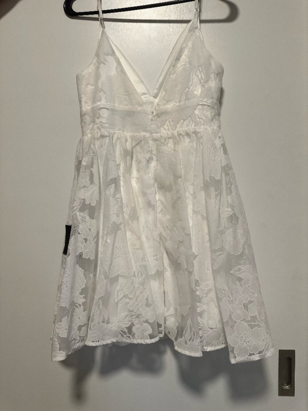 Floral Feelings White Floral Jacquard Babydoll Mini Dress - Picture 6 of 8